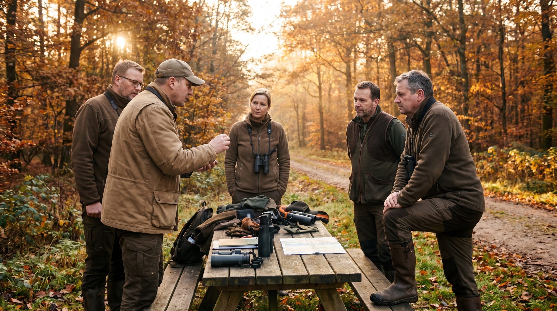 Workshop-Gruppe mit Dozent im Revier